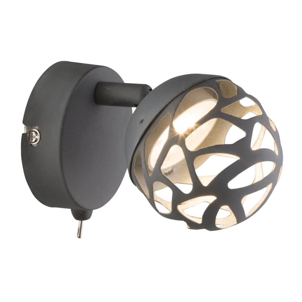 Globo Ohio Faretto da parete LED Grigio, 1-Luce main product photo
