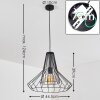 Ghent Lampadario a sospensione Nero, 1-Luce