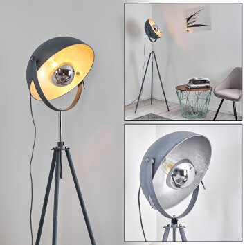 Bagdad Lampada da terra Blu, Cromo, Grigio, 1-Luce