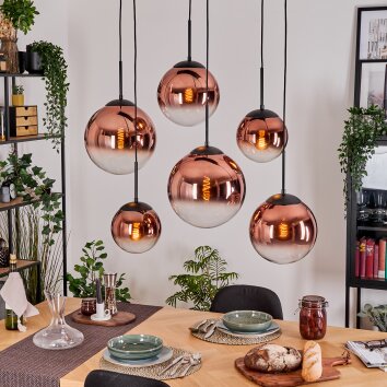 Gastor Lampadario a sospensione, Lampada a sfera, Lampada a sospensione Chiaro, Ramato, 6-Luci