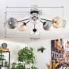 Koyoto Plafoniera, Lampada a sfera 73 cm Ambrato, Chiaro, Grigio fumo, 6-Luci