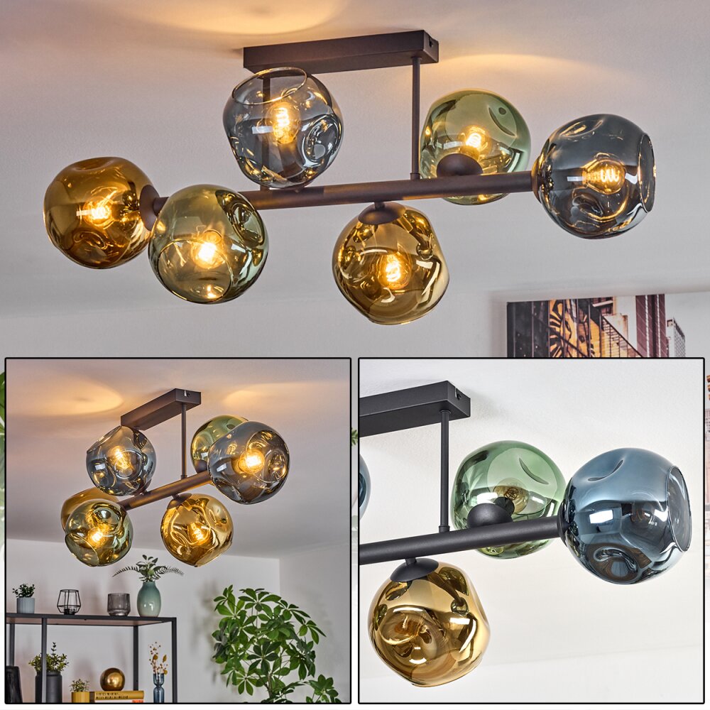 Ripoll Plafoniera, Lampada a sfera Blu, Oro, Verde, 6-Luci main product photo