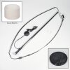 Bassagoda Lampada da terra, Lampade ad arco Cromo, Nero, 1-Luce, Paralume in tessuto