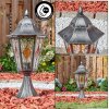 Lignac Lampada con piedistallo, Illuminazione viale Nero, Argento, 1-Luce