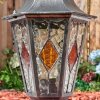 Lignac Lampada con piedistallo, Illuminazione viale Nero, Argento, 1-Luce