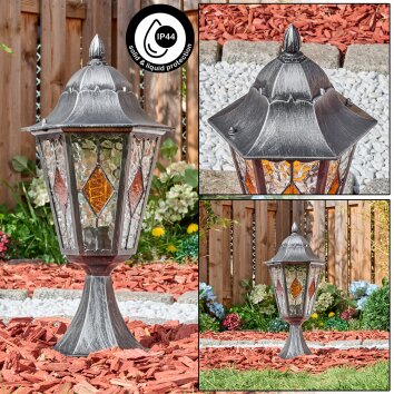 Lignac Lampada con piedistallo, Illuminazione viale Nero, Argento, 1-Luce