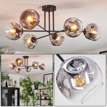 Ripoll Plafoniera, Lampada a sfera Chiaro, Grigio fumo, 6-Luci