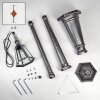 Lignac Lampione multibraccia, Illuminazione viale Nero, Argento, 1-Luce