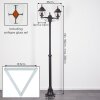 Naofe Lampione multibraccia, Illuminazione viale Nero, 2-Luci