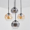 Ripoll Lampadario a sospensione, Lampada a sfera, Lampada a sospensione a cluster Ambrato, Chiaro, Grigio fumo, 4-Luci