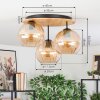 Koyoto Plafoniera, Lampada a sfera 40 cm Écru, Nero, 3-Luci