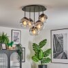 Koyoto Plafoniera, Lampada a sfera 45 cm Cromo, Chiaro, Grigio fumo, 5-Luci