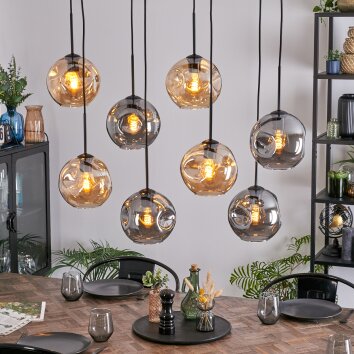 Ripoll Lampadario a sospensione, Lampada a sfera, Lampada a sospensione Ambrato, Grigio fumo, 8-Luci