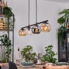 Koyoto Lampadario a sospensione, Lampada a sfera, Lampada a sospensione Ambrato, Cromo, Chiaro, Grigio fumo, 4-Luci