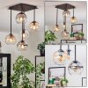 Koyoto Plafoniera, Lampada a sfera Ambrato, Chiaro, Grigio fumo, 5-Luci