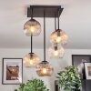 Koyoto Plafoniera, Lampada a sfera Ambrato, Chiaro, Grigio fumo, 5-Luci