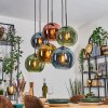 Koyoto Lampadario a sospensione, Lampada a sfera, Lampada a sospensione Blu, Oro, Verde, Ramato, 6-Luci