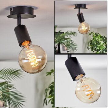 Geira Plafoniera, Faretto da soffitto, Faretto da parete Nero, 1-Luce