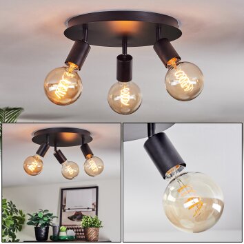 Geira Plafoniera, Faretto da soffitto Nero, 3-Luci