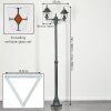 Naofe Lampione multibraccia, Illuminazione viale Verde, Nero, 2-Luci
