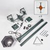 Naofe Lampione multibraccia, Illuminazione viale Verde, Nero, 2-Luci