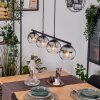 Koyoto Lampadario a sospensione, Lampada a sfera, Lampada a sospensione Chiaro, Grigio fumo, 4-Luci