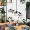 Koyoto Lampadario a sospensione, Lampada a sfera, Lampada a sospensione Chiaro, Grigio fumo, 4-Luci
