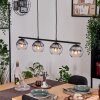 Koyoto Lampadario a sospensione, Lampada a sfera, Lampada a sospensione Chiaro, Grigio fumo, 4-Luci