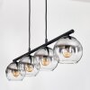 Koyoto Lampadario a sospensione, Lampada a sfera, Lampada a sospensione Chiaro, Grigio fumo, 4-Luci