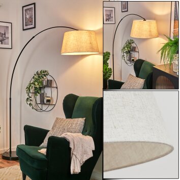 Bassagoda Lampada da terra, Lampade ad arco Nero, 1-Luce