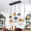 Ripoll Lampadario a sospensione, Lampada a sfera, Lampada a sospensione Ambrato, Chiaro, Grigio fumo, 6-Luci