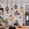 Gastor Lampadario a sospensione, Lampada a sfera, Lampada a sospensione Ambrato, Chiaro, Grigio fumo, 8-Luci