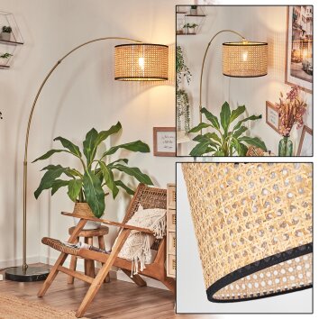 Ramila Lampada da terra, Lampade ad arco Ottone, Nero, 1-Luce