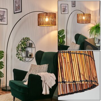 Cando Lampada da terra, Lampade ad arco Cromo, Nero, 1-Luce