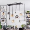 Koyoto Lampadario a sospensione, Lampada a sfera, Lampada a sospensione Ambrato, Chiaro, Grigio fumo, 8-Luci
