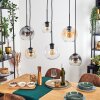 Koyoto Lampadario a sospensione, Lampada a sfera, Lampada a sospensione Ambrato, Chiaro, Grigio fumo, 6-Luci
