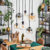 Koyoto Lampadario a sospensione, Lampada a sfera, Lampada a sospensione Ambrato, Chiaro, Grigio fumo, 6-Luci