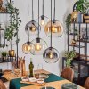 Koyoto Lampadario a sospensione, Lampada a sfera, Lampada a sospensione Ambrato, Chiaro, Grigio fumo, 6-Luci