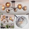 Ripoll Plafoniera, Lampada a sfera Cromo, Chiaro, Grigio fumo, 6-Luci