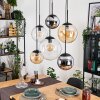 Gastor Lampadario a sospensione, Lampada a sfera, Lampada a sospensione Ambrato, Cromo, Chiaro, Grigio fumo, 6-Luci