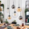 Gastor Lampadario a sospensione, Lampada a sfera, Lampada a sospensione Ambrato, Cromo, Chiaro, Grigio fumo, 6-Luci