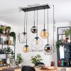 Gastor Lampadario a sospensione, Lampada a sfera, Lampada a sospensione Ambrato, Cromo, Chiaro, Grigio fumo, 6-Luci