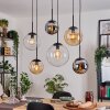 Gastor Lampadario a sospensione, Lampada a sfera, Lampada a sospensione Ambrato, Cromo, Chiaro, Grigio fumo, 6-Luci