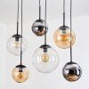 Gastor Lampadario a sospensione, Lampada a sfera, Lampada a sospensione Ambrato, Cromo, Chiaro, Grigio fumo, 6-Luci