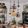 Gastor Lampadario a sospensione, Lampada a sfera, Lampada a sospensione Ambrato, Cromo, Chiaro, Grigio fumo, 6-Luci