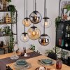 Gastor Lampadario a sospensione, Lampada a sfera, Lampada a sospensione Ambrato, Cromo, Chiaro, Grigio fumo, 6-Luci