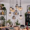 Gastor Lampadario a sospensione, Lampada a sfera, Lampada a sospensione Ambrato, Cromo, Chiaro, Grigio fumo, 8-Luci