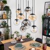 Gastor Lampadario a sospensione, Lampada a sfera, Lampada a sospensione Ambrato, Chiaro, Grigio fumo, 8-Luci