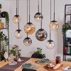 Gastor Lampadario a sospensione, Lampada a sfera, Lampada a sospensione Ambrato, Chiaro, Grigio fumo, 8-Luci