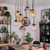 Gastor Lampadario a sospensione, Lampada a sfera, Lampada a sospensione Ambrato, Chiaro, Grigio fumo, 8-Luci